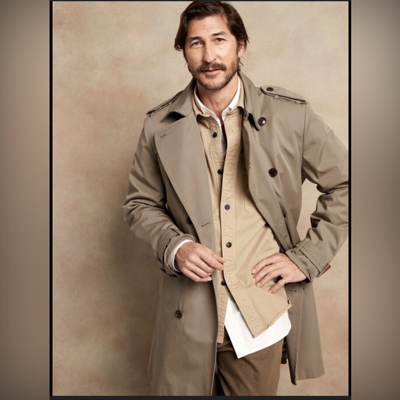 - Vintage London Fog Trench Coat Tan Button Up Belted Long Sleeves Size 44…